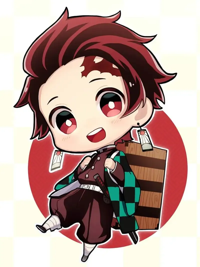 Ảnh Kamado Tanjiro chibi đáng yêu nhất 5