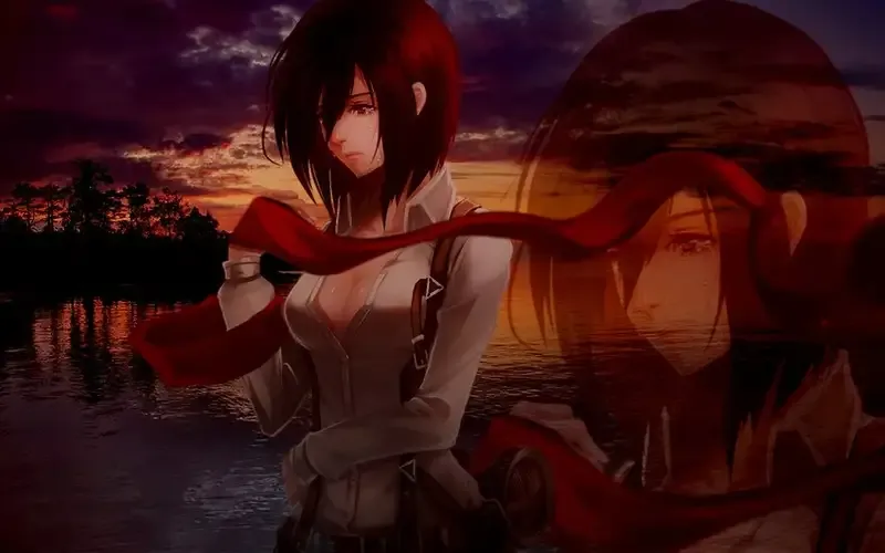 Ảnh Mikasa Ackerman buồn3
