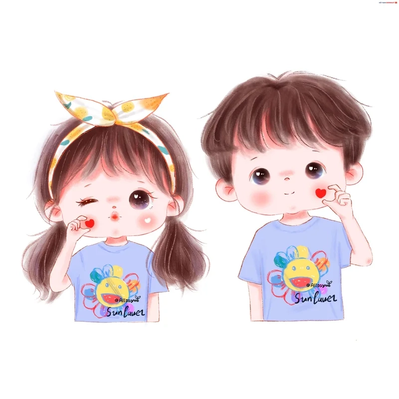 Đáng yêu cùng nhau với ảnh cặp đôi anime chibi cute