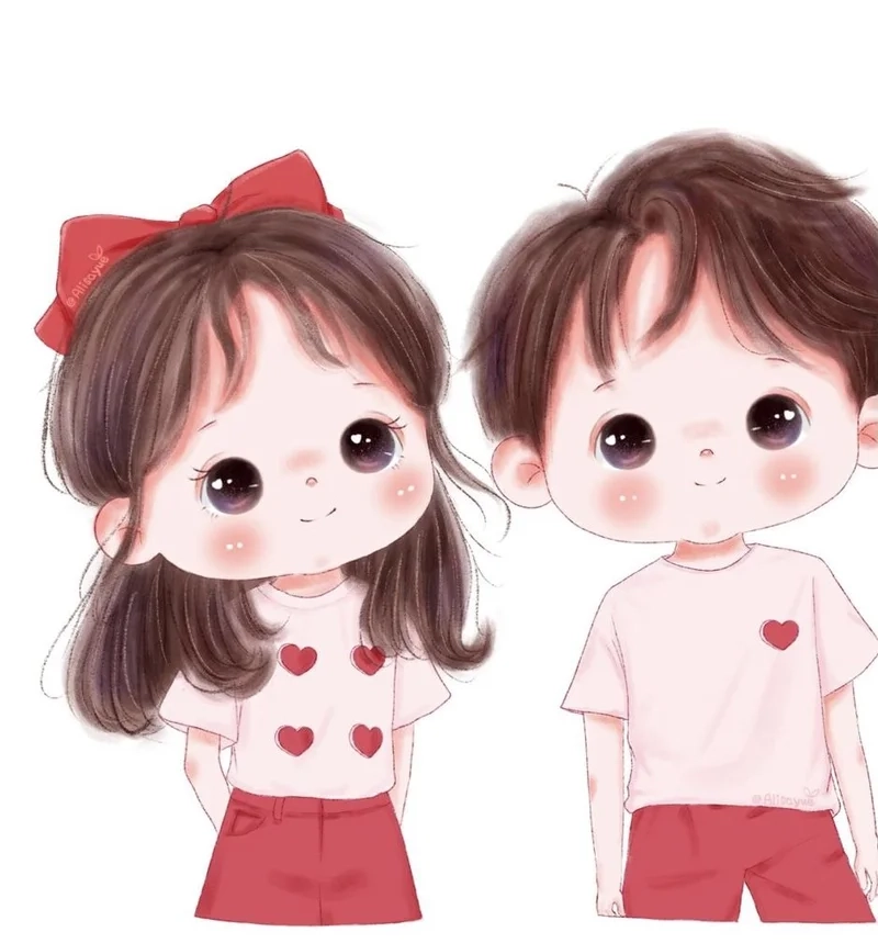 Đáng yêu gấp đôi với chibi cặp đôi dễ thương