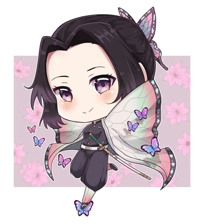 Hình ảnh shinobu chibi dễ thương mang đến sự vui nhộn và đáng yêu