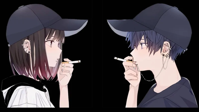 Hình anime cặp đôi ngầu sẽ mang đến sự mạnh mẽ và đầy phong cách cho màn hình của bạn