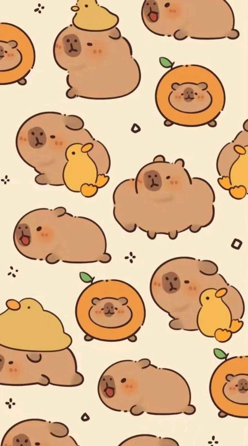 Thêm ngay hình nền capybara dễ thương cho thiết bị của bạn