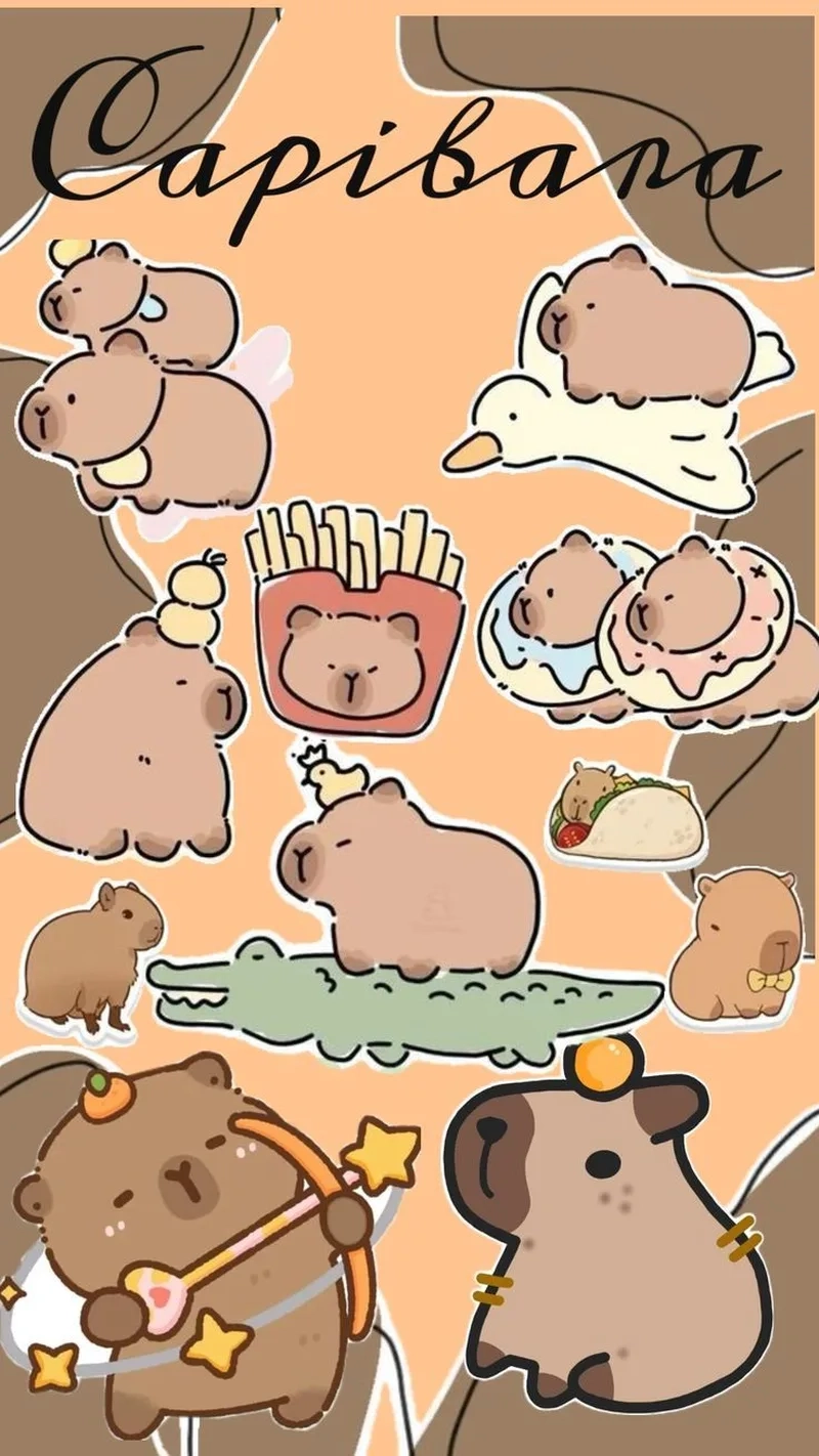Trang trí màn hình với hình nền capybara cute siêu dễ thương