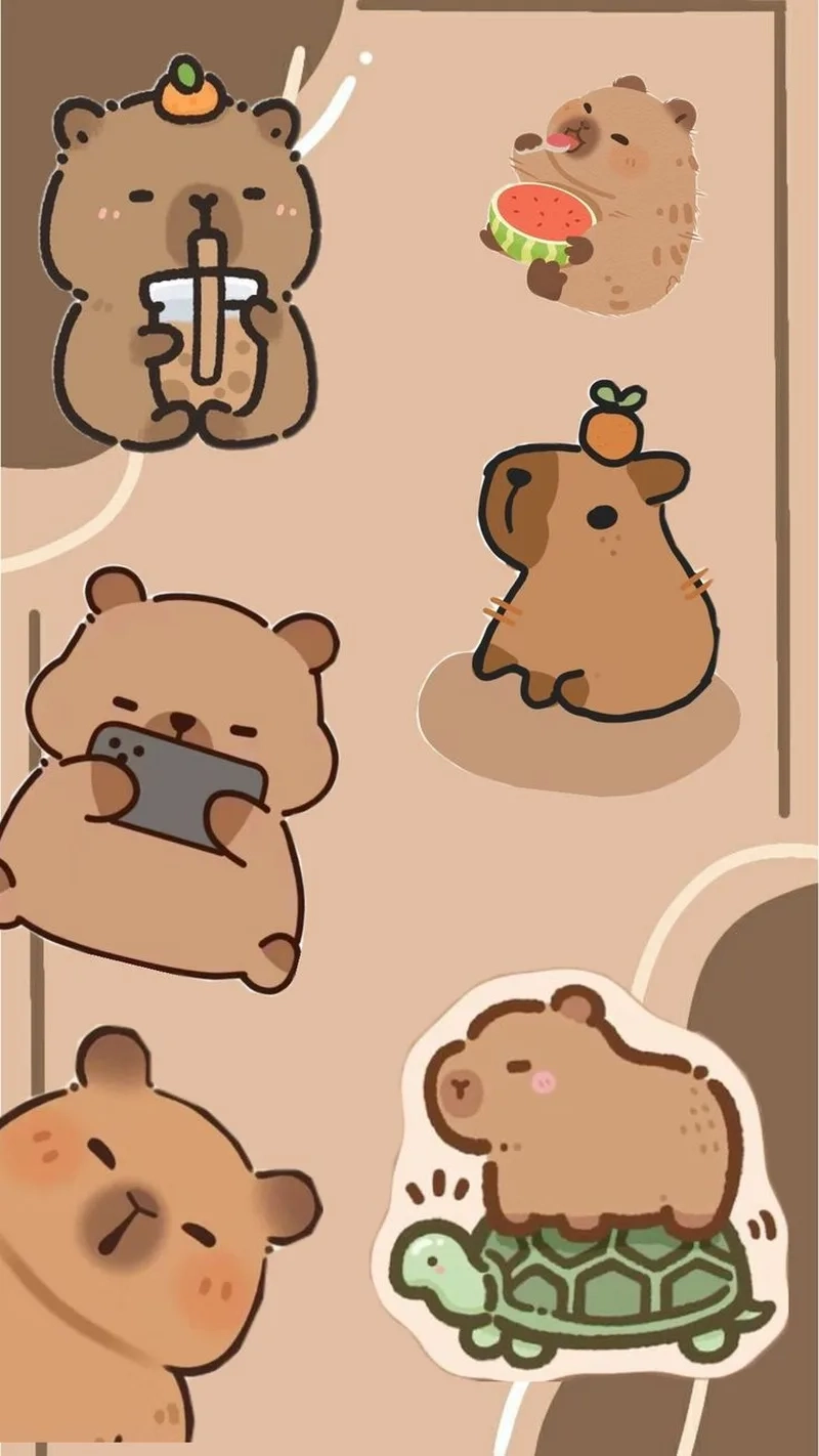 Thêm hình nền máy tính đẹp cute capybara để làm mới không gian làm việc