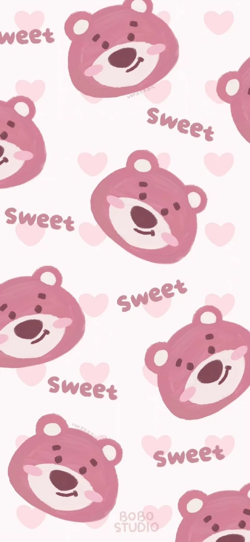 Trang trí màn hình với hình nền gấu dâu lotso cute ngọt ngào và dễ thương