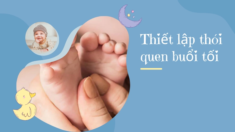 Mẹ massage chân cho bé giúp thư giãn trước khi ngủ